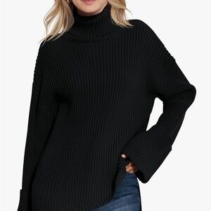 Women's Black Turtleneck Sweater